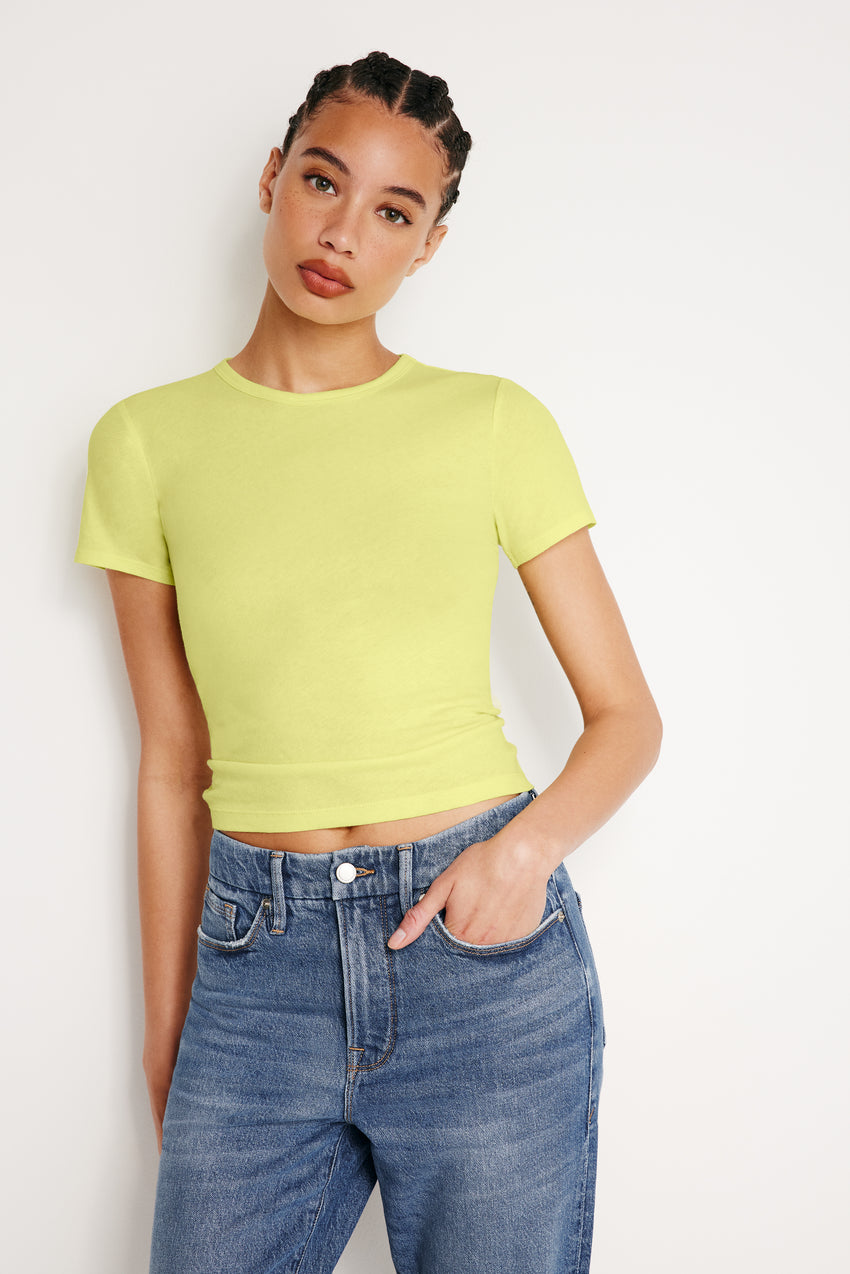 FEATHERWEIGHT COTTON SLIM TEE | PALO VERDE002 View 4 - model: Size 0 |