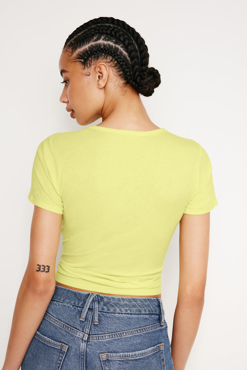 FEATHERWEIGHT COTTON SLIM TEE | PALO VERDE002 View 2 - model: Size 0 |