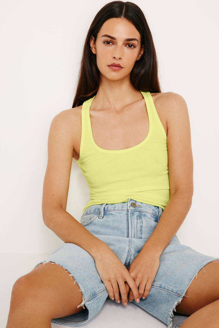 LIGHTWEIGHT RIBBED COTTON TANK | PALO VERDE002 View 1 - model: Size 0 |
