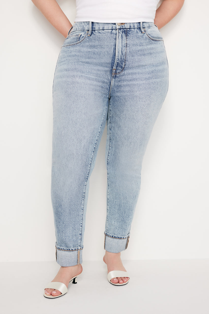 GOOD CLASSIC SLIM STRAIGHT JEANS | INDIGO703 View 7 - model: Size 16 |