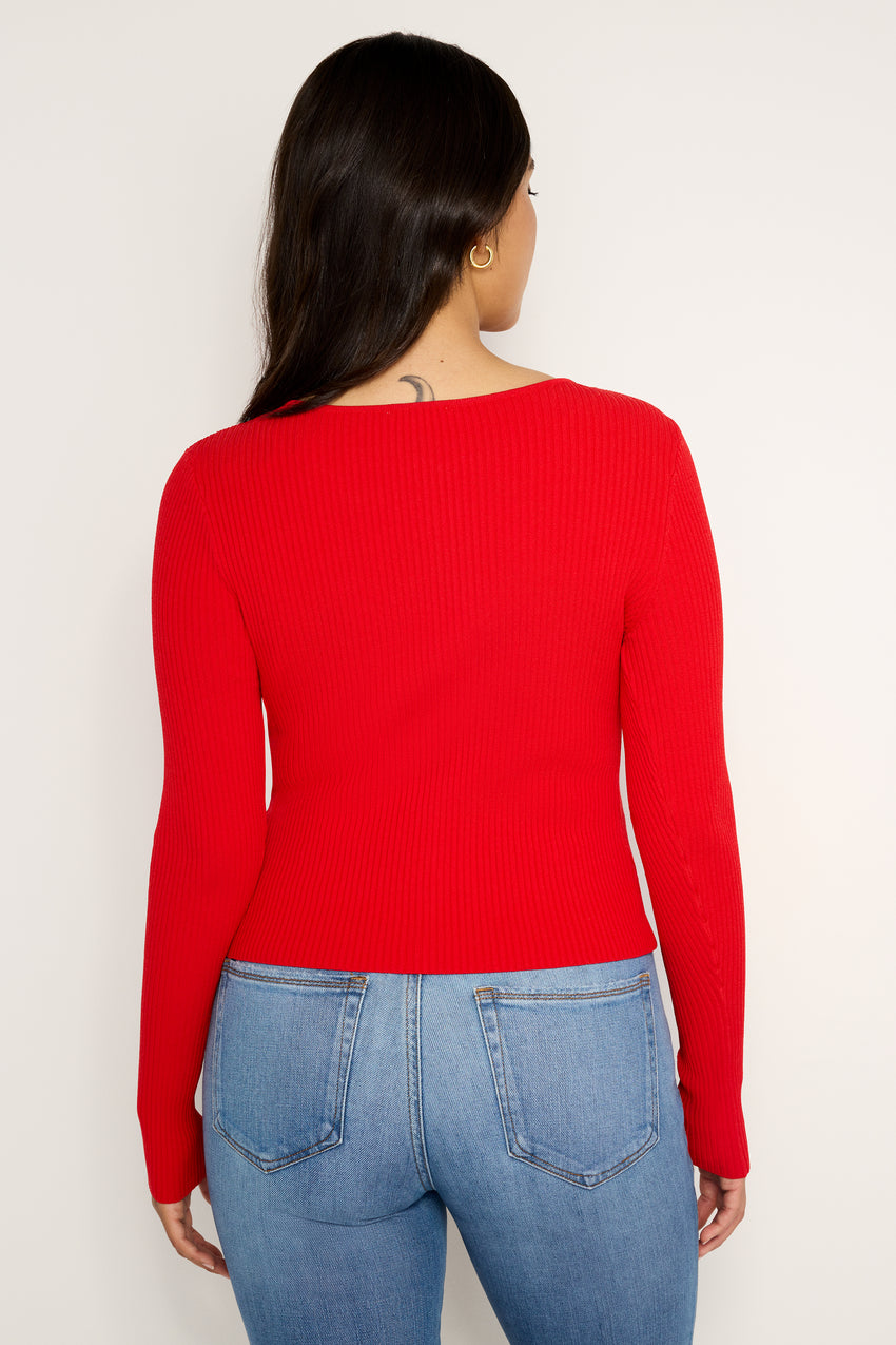 STRETCH RIB KNIT SWEATER | GRENADINE003 View 7 - model: Size 8 |