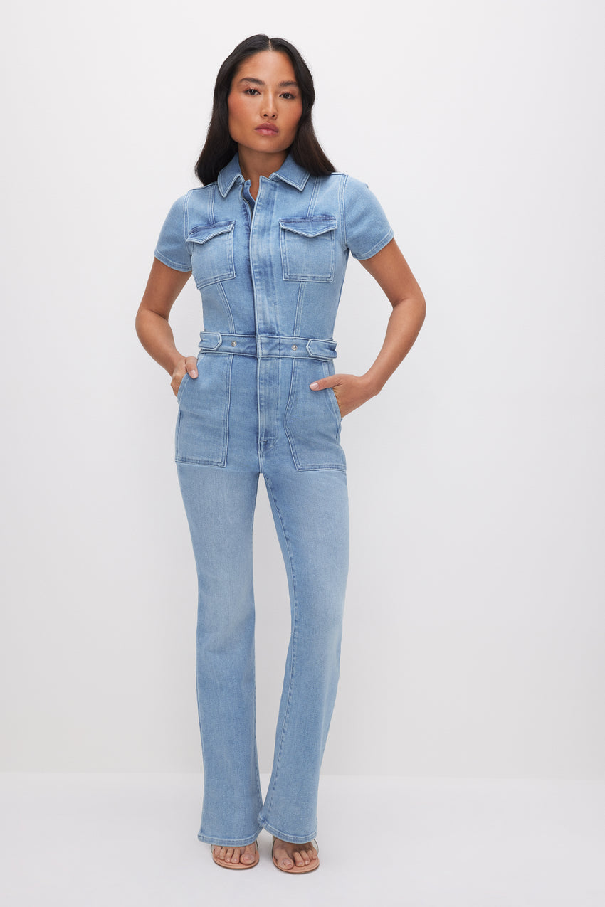 PETITE FIT FOR SUCCESS BOOTCUT JUMPSUIT | BLUE274 View 0 - model: Size 0 |