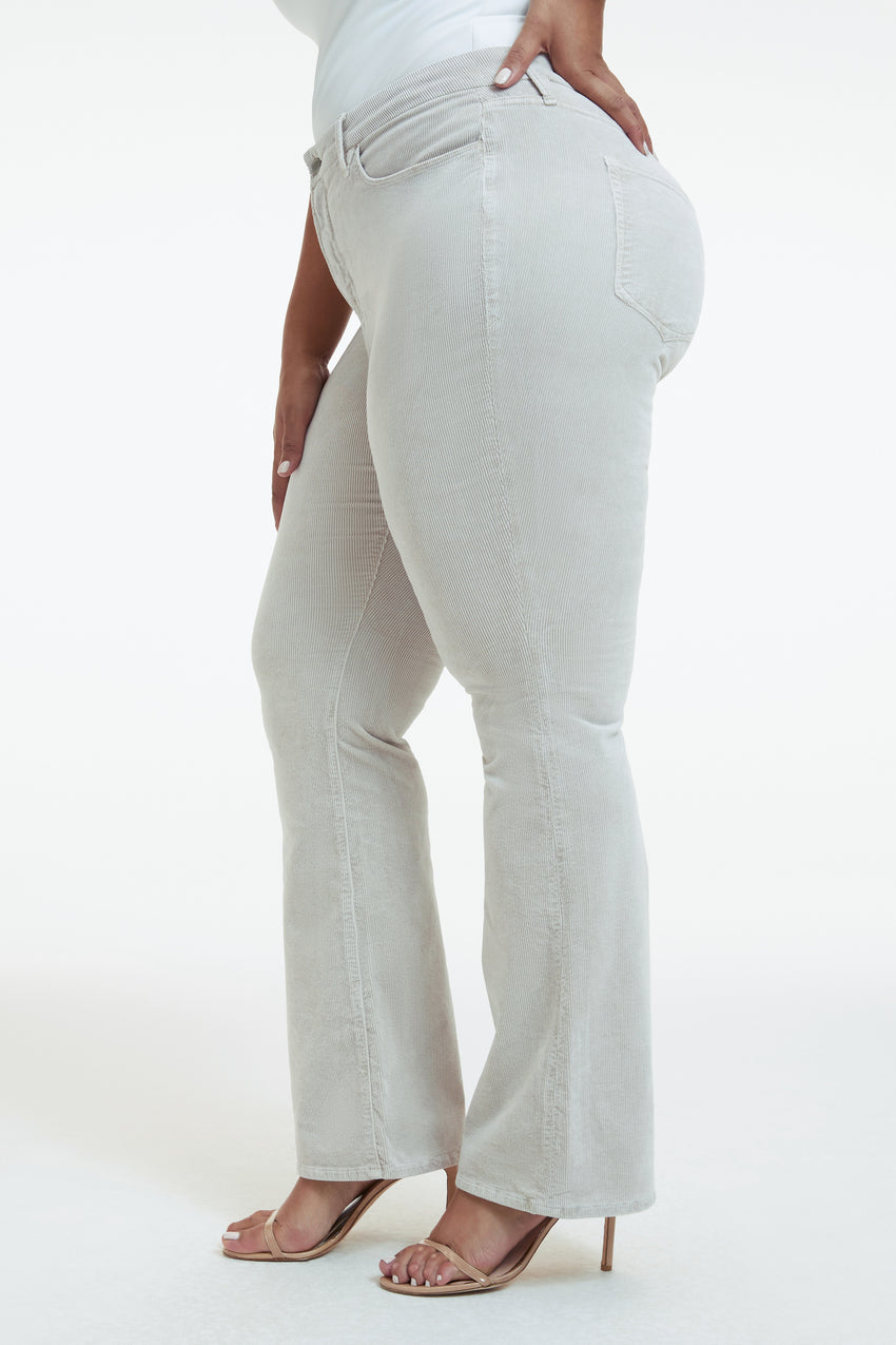 GOOD CLASSIC BOOTCUT CORDUROY PANTS | BONE001 View 8 - model: Size 16 |