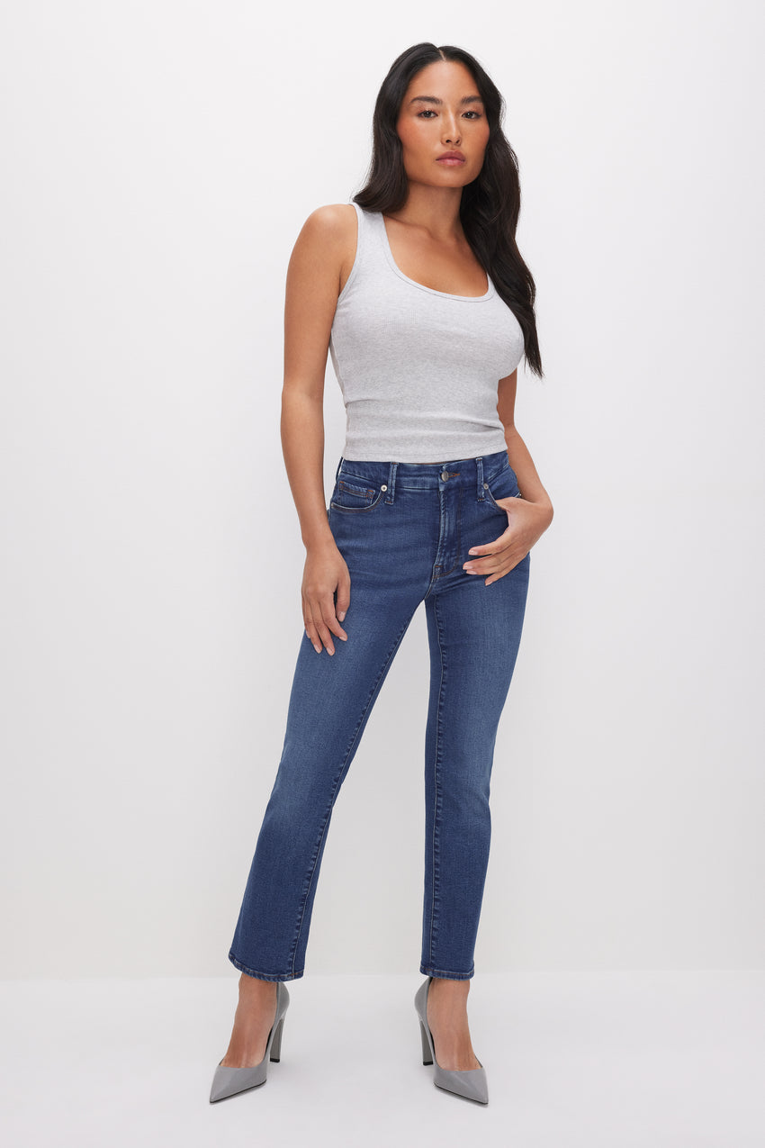 GOOD PETITE STRAIGHT JEANS | BLUE007 View 0 - model: Size 0 |