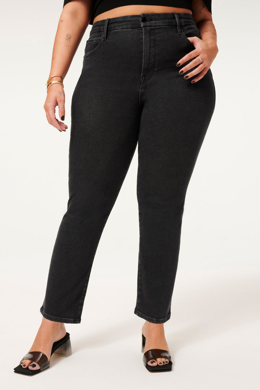 GOOD LEGS STRAIGHT JEANS| BLACK184 View 6 - model: Size 16 |