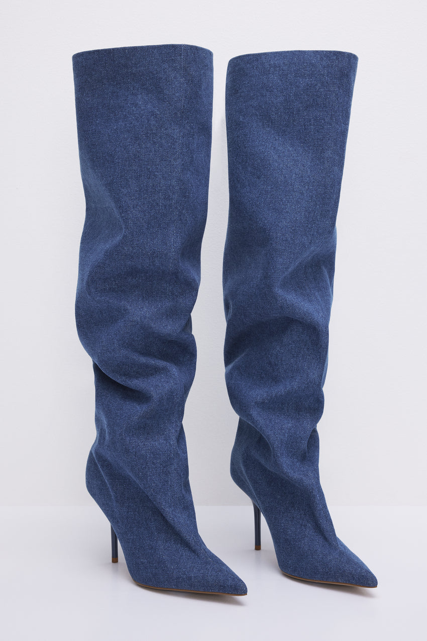 SLOUCHY BOOT | BLUE DENIM002 View 1 - model: Size 0 |