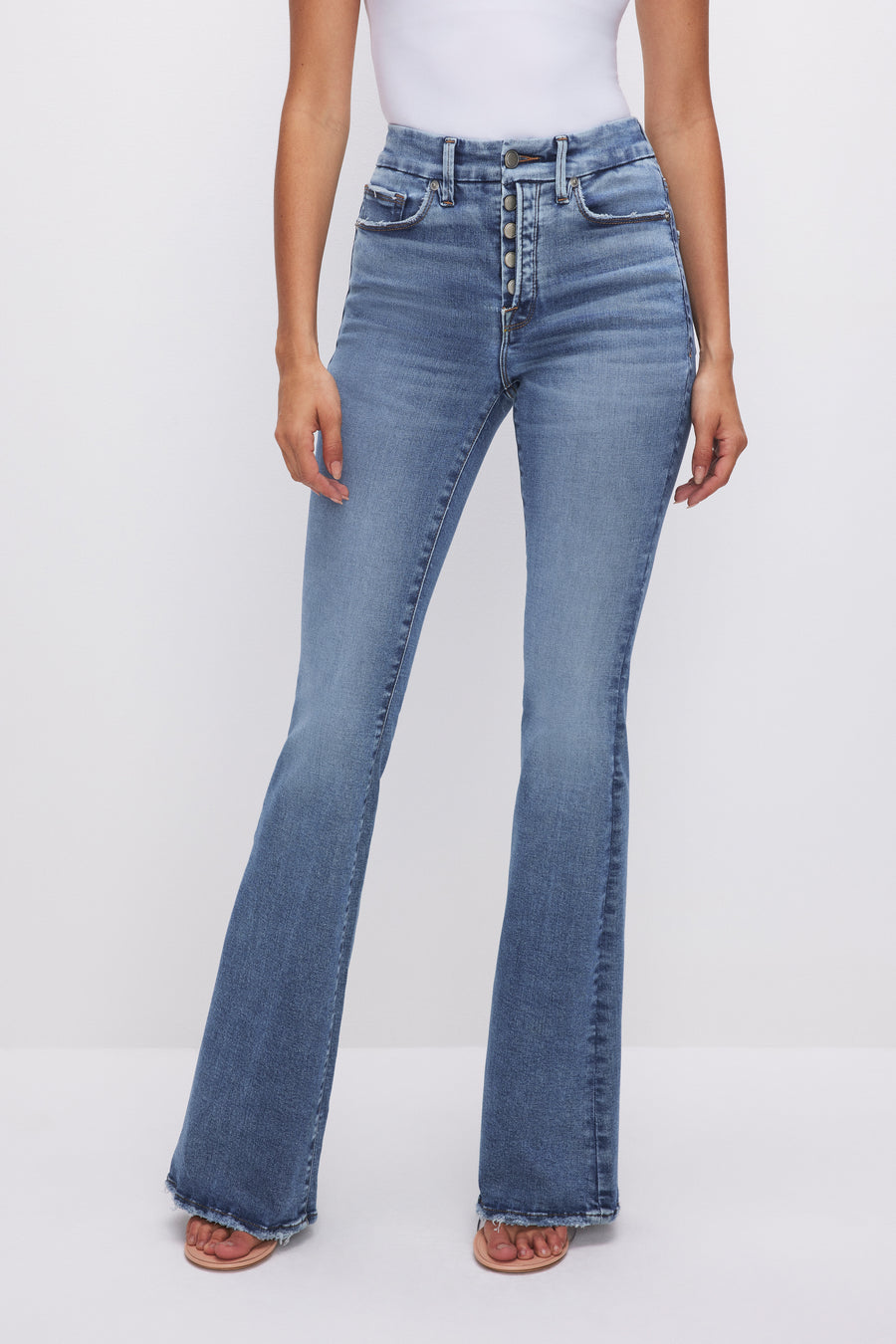 GOOD LEGS FLARE JEANS | INDIGO518 - GOOD AMERICAN