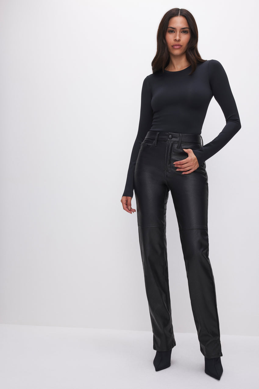 GOOD BOY FAUX LEATHER PANTS | BLACK001 View 0 - model: Size 0 |