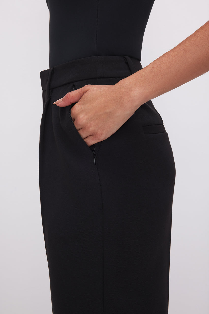 LUXE SUITING COLUMN TROUSERS | BLACK001 View 1 - model: Size 0 |