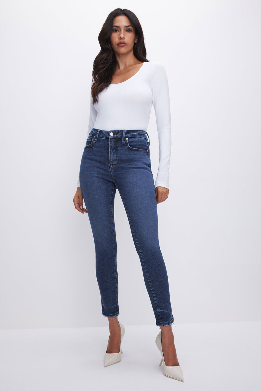 GOOD LEGS SKINNY CROPPED LIGHT COMPRESSION JEANS | INDIGO563 View 1 - model: Size 0 |
