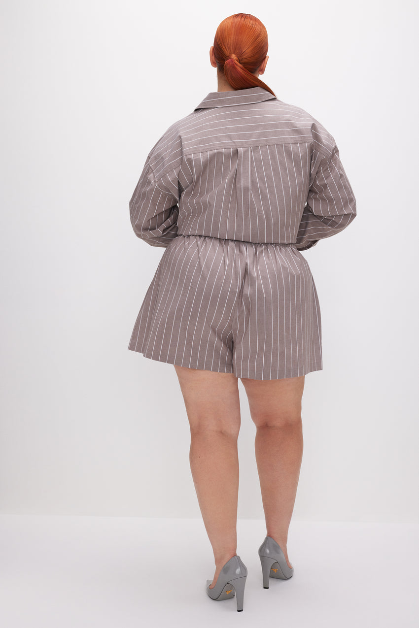 POPLIN SHORTS | PUTTY STRIPE001 View 1 - model: Size 16 |