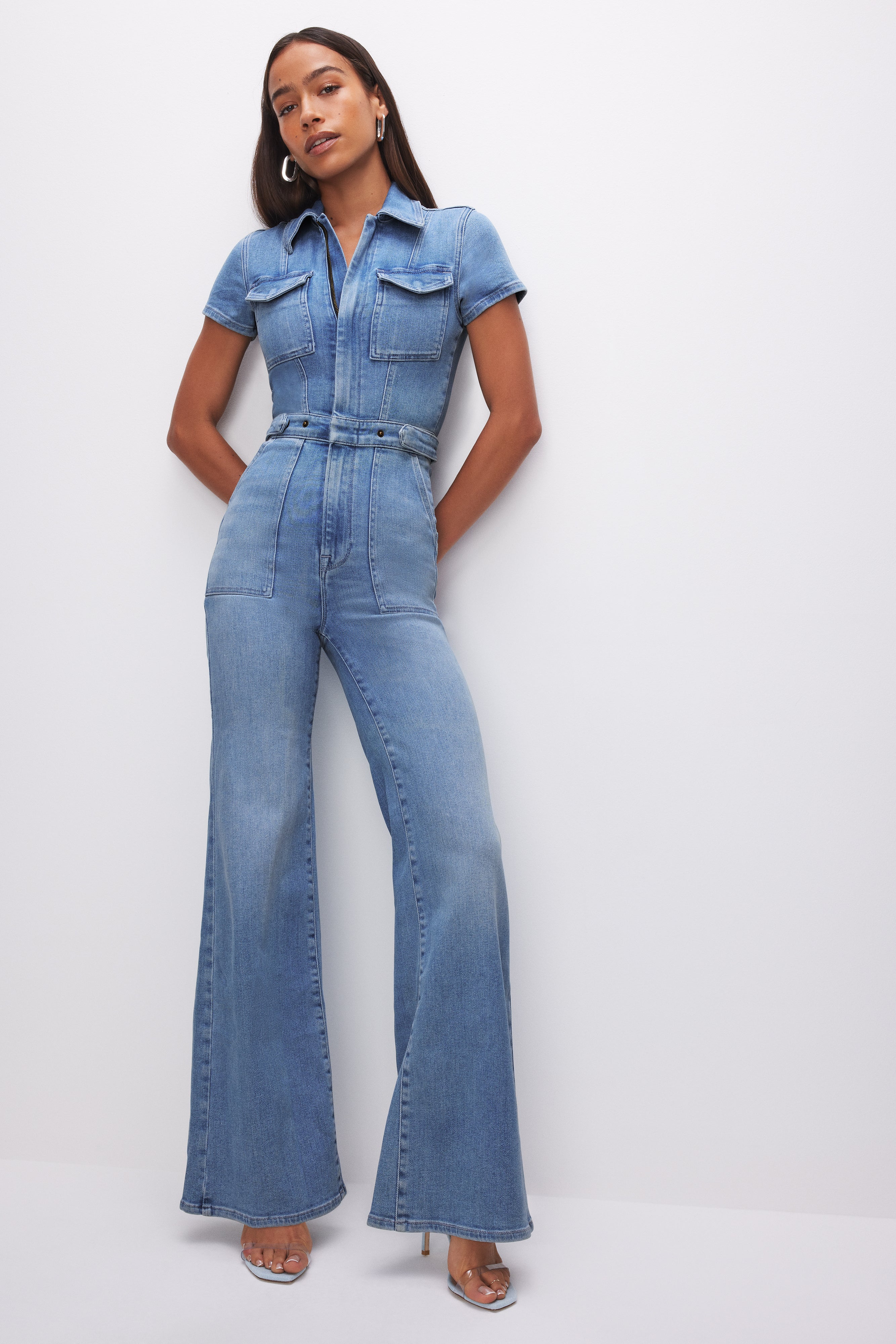 FIT FOR SUCCESS PALAZZO JUMPSUIT | BLUE274 - GOOD AMERICAN