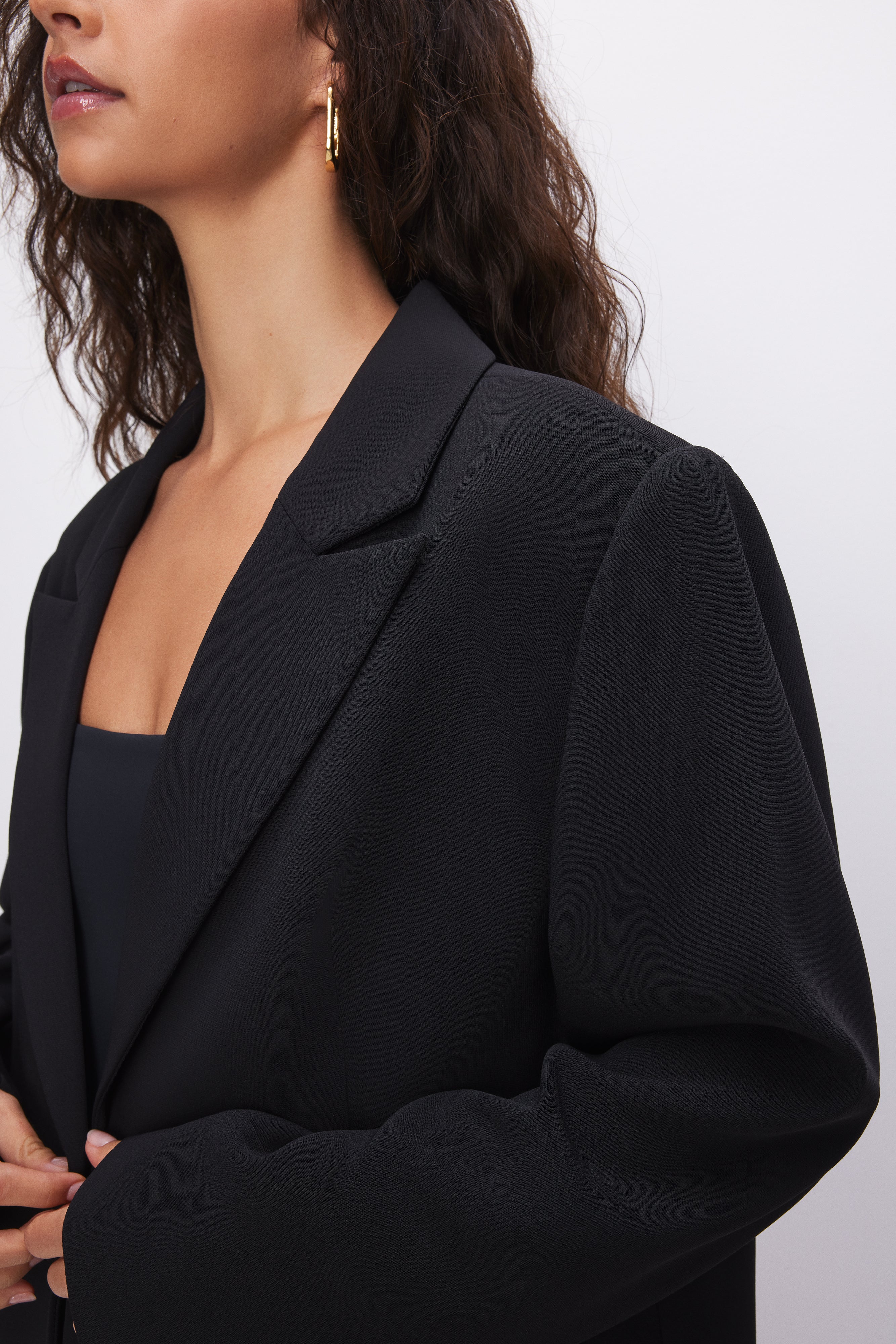 LUXE SUITING BOYFRIEND BLAZER | BLACK001