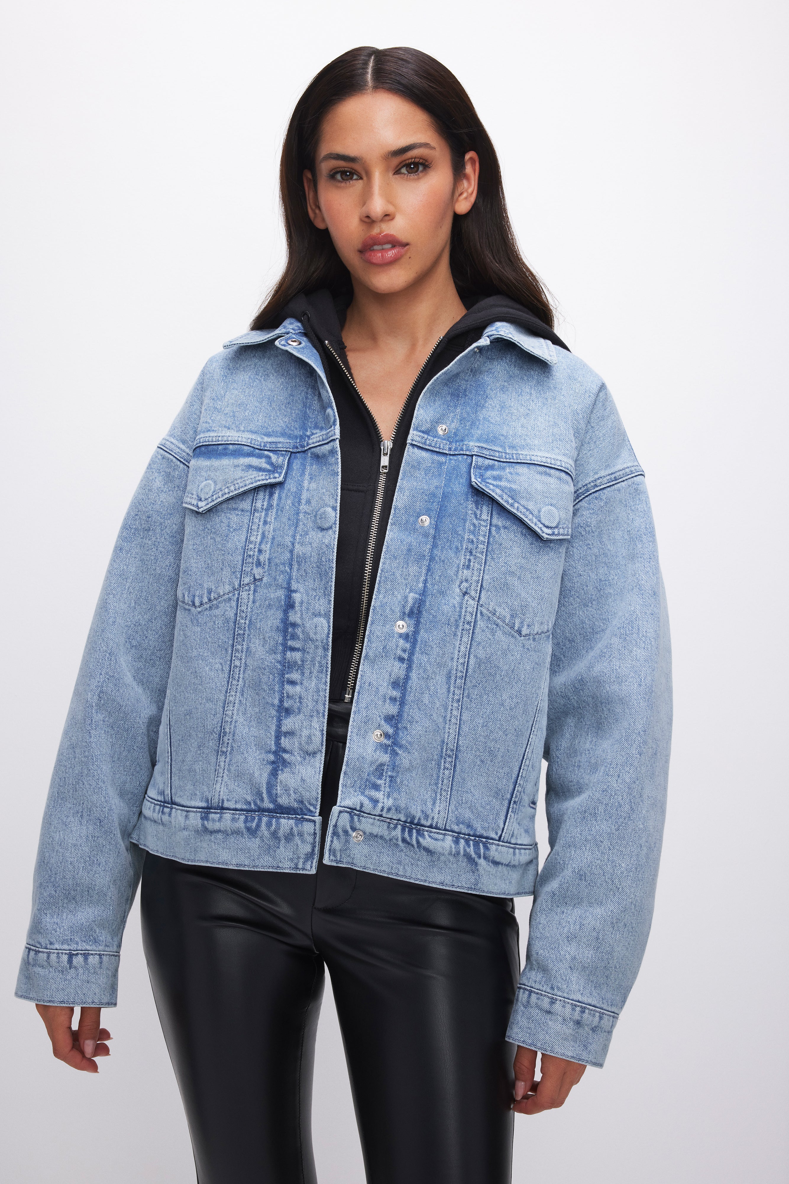 DENIM TRUCKER JACKET | INDIGO554 - GOOD AMERICAN