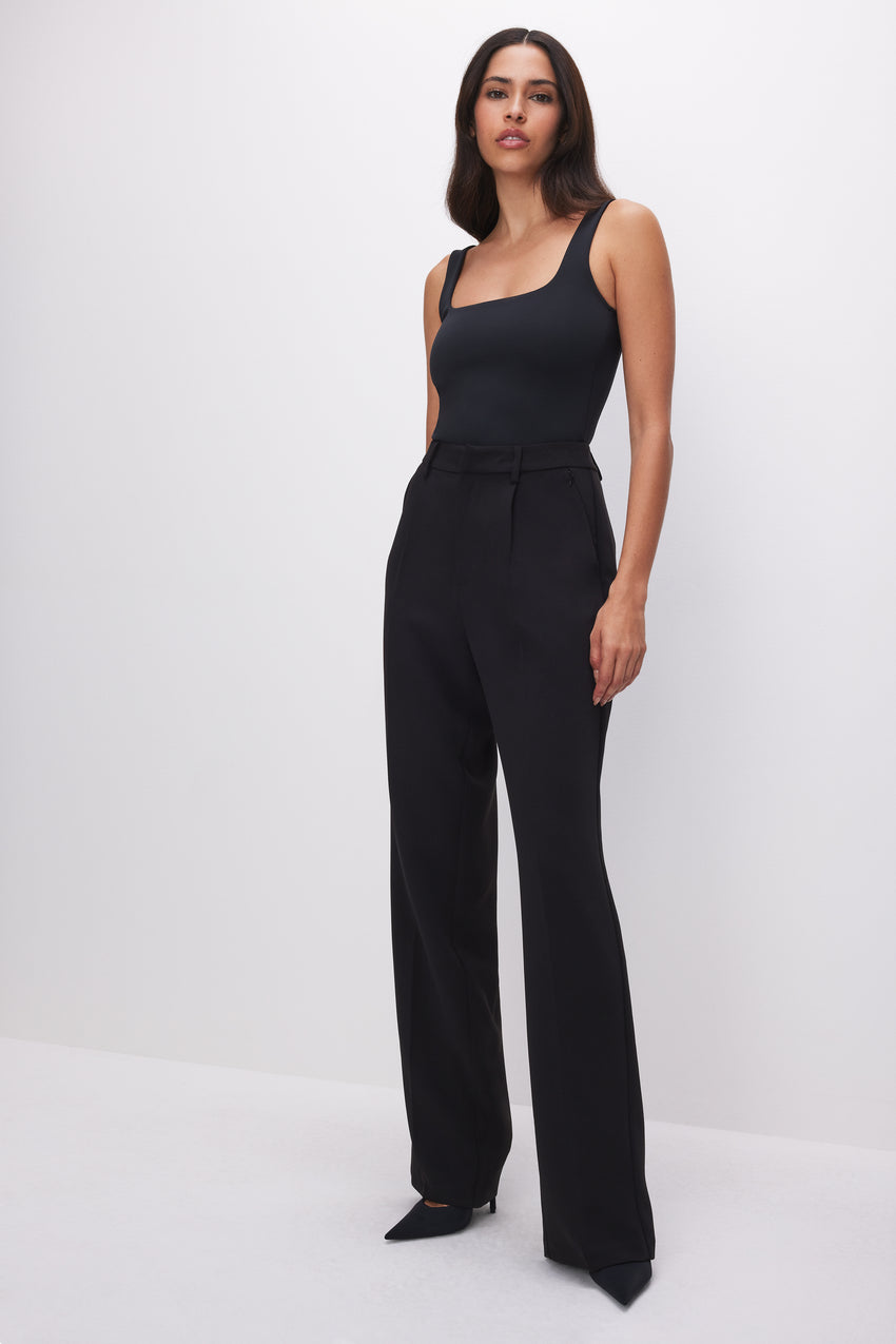 LUXE SUITING COLUMN TROUSERS | BLACK001 View 0 - model: Size 0 |