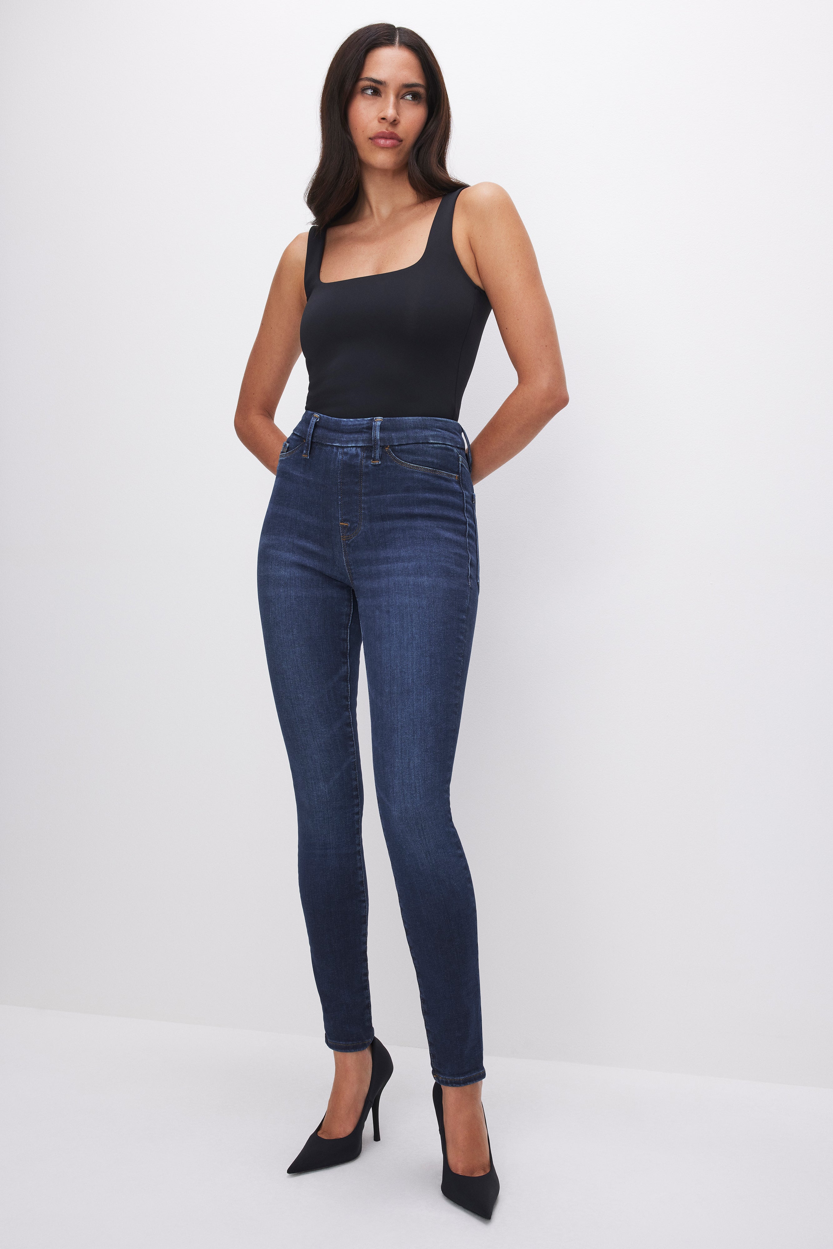 POWER STRETCH PULL-ON SKINNY JEANS | INDIGO491 - GOOD AMERICAN