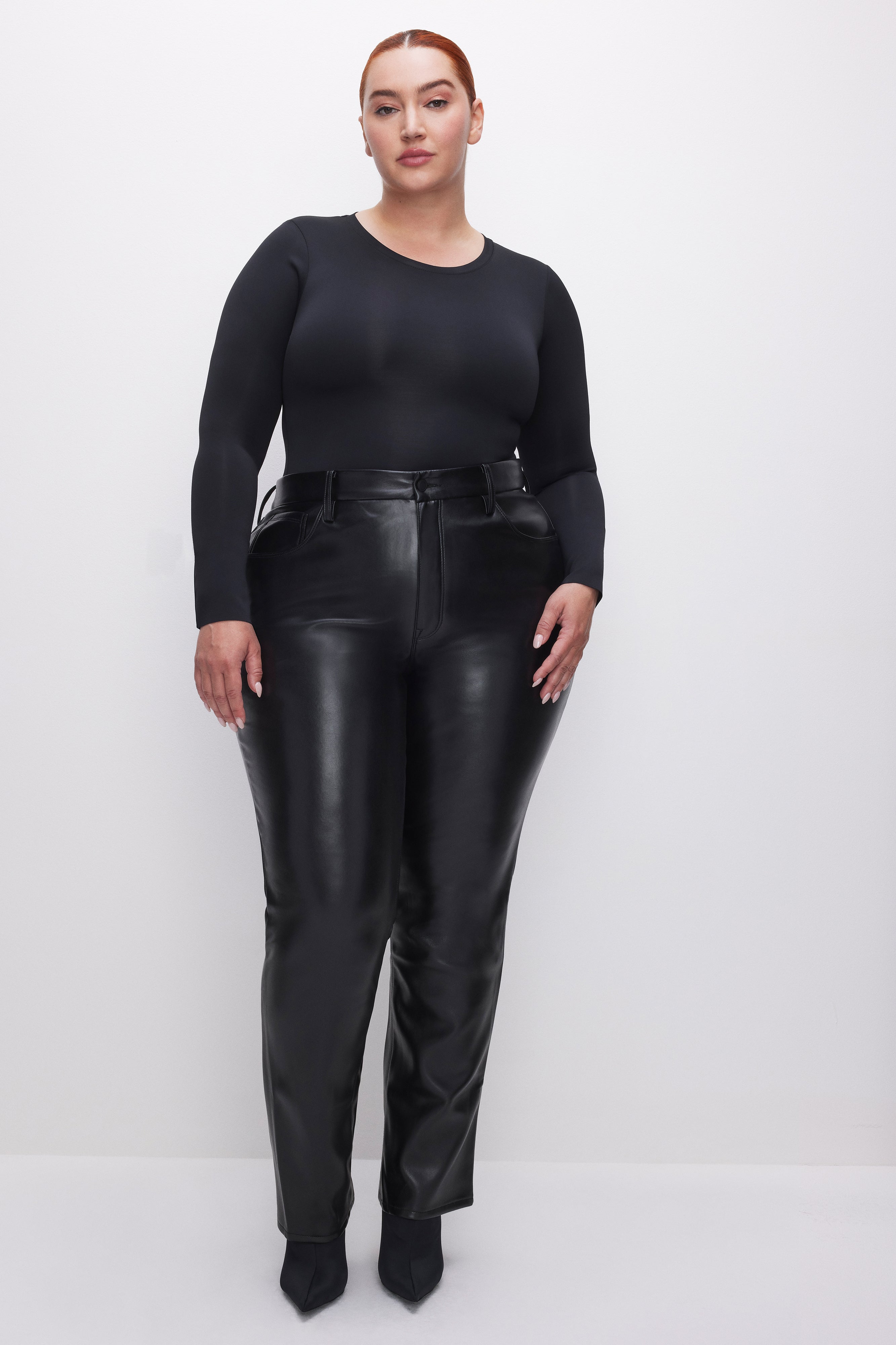 GOOD ICON FAUX LEATHER PANTS | BLACK001 - GOOD AMERICAN