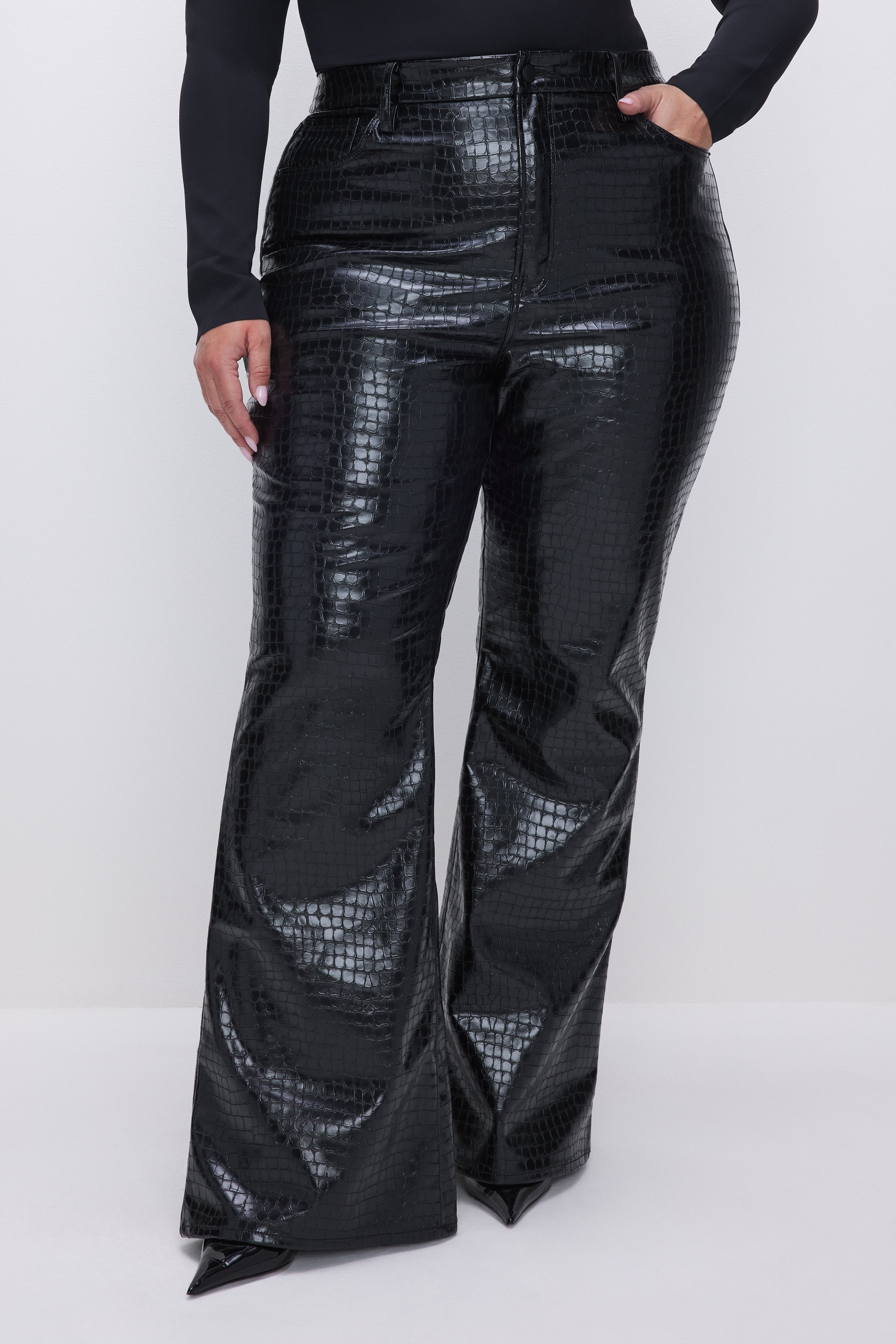 Best 25+ Deals for Faux Black Leather Flare Pants