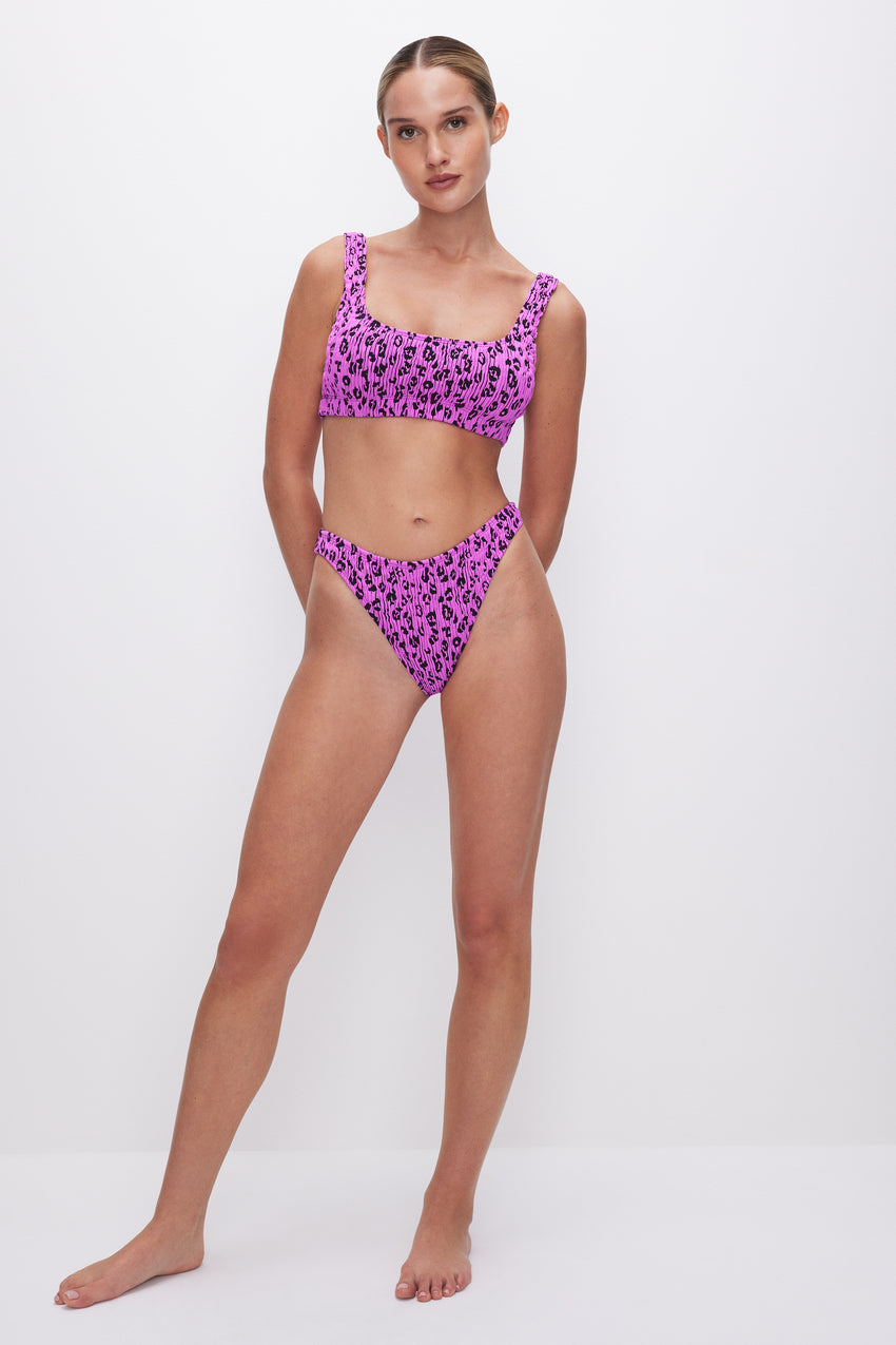 ALWAYS FITS SCOOP BIKINI TOP  LOLLIPOP LEOPARD - GOOD AMERICAN