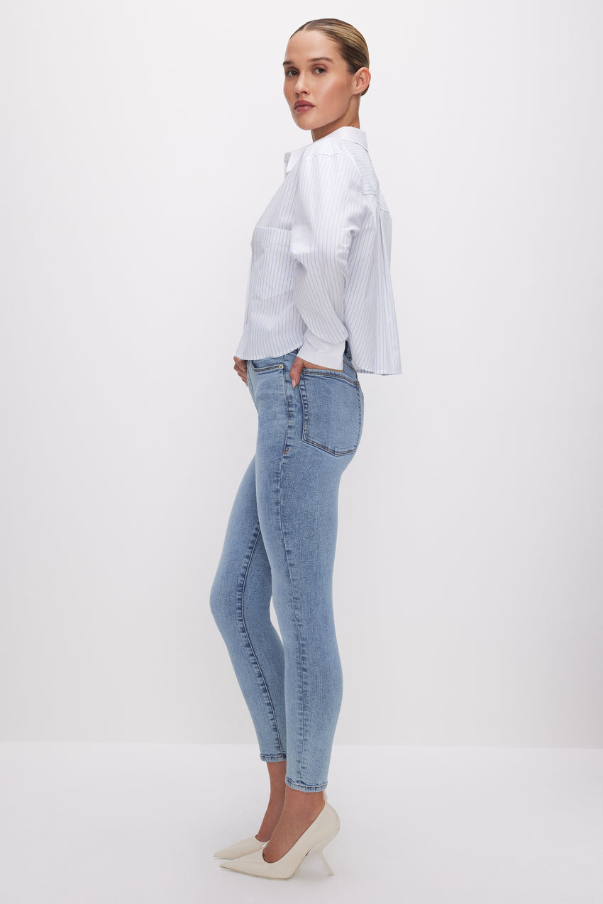 GOOD WAIST SKINNY CROPPED JEANS | INDIGO619 View 0 - model: Size 0 |