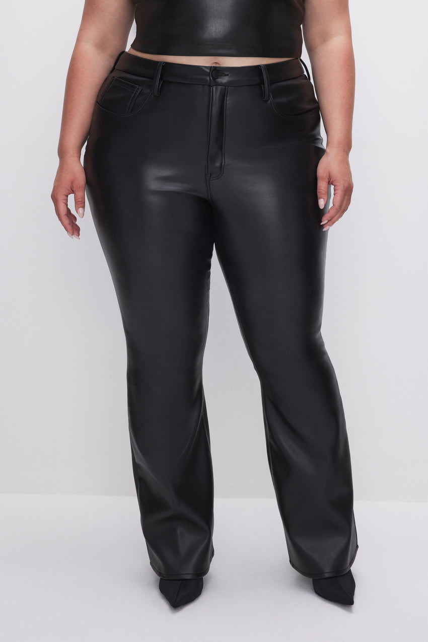 GOOD LEGS FLARE FAUX LEATHER PANTS