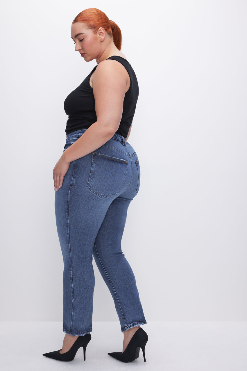 SOFT-TECH GOOD LEGS STRAIGHT JEANS | INDIGO513 View 5 - model: Size 16 |