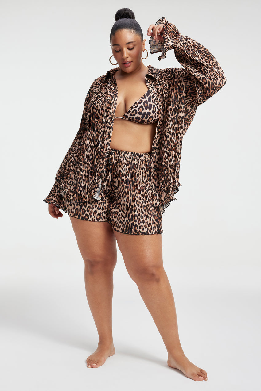 ALWAYS FITS PLISSÉ SHIRT | GOOD LEOPARD003 View 7 - model: Size 16 |