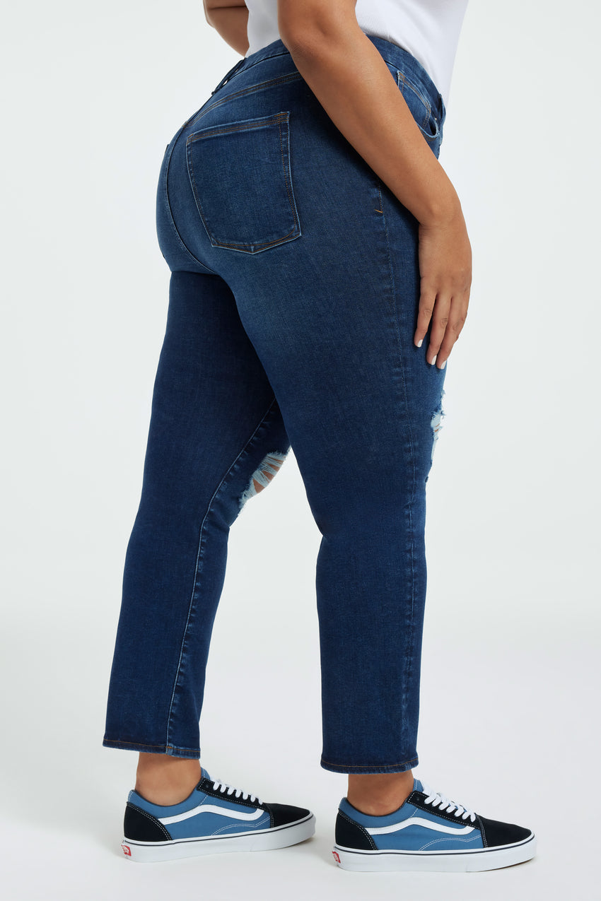 ALWAYS FITS GOOD LEGS STRAIGHT JEANS | INDIGO449 View 9 - model: Size 16 |