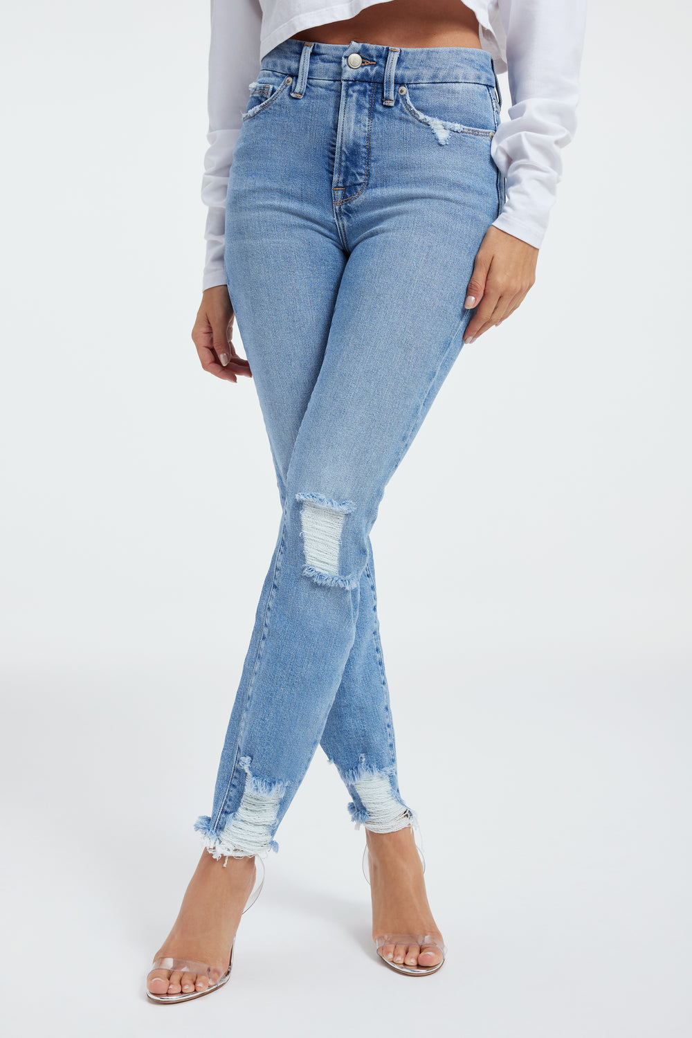 GOOD AMERICAN Good Classic high-rise bootcut jeans