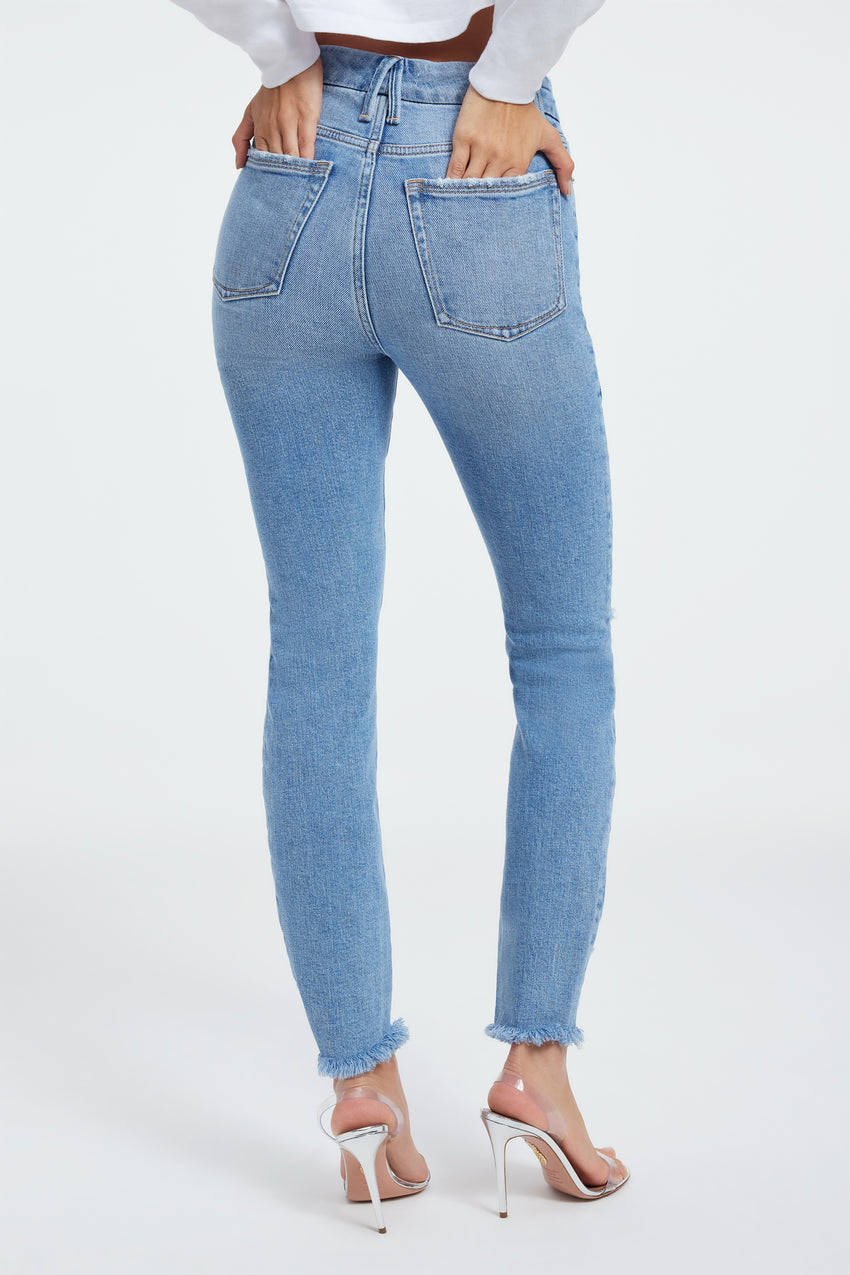 GOOD CLASSIC SLIM STRAIGHT JEANS | INDIGO334 View 3 - model: Size 0 |