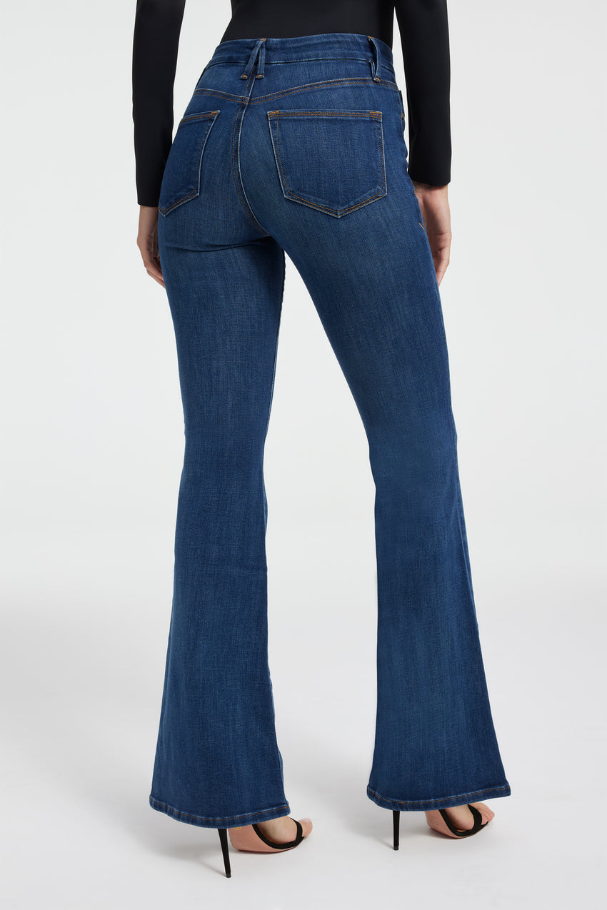 Good American Good Legs High Rise Stretch Denim Flared Jeans | Dillard's