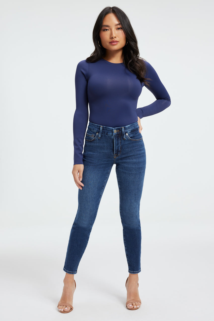 GOOD PETITE SKINNY JEANS | INDIGO312 View 1 - model: Size 0 |