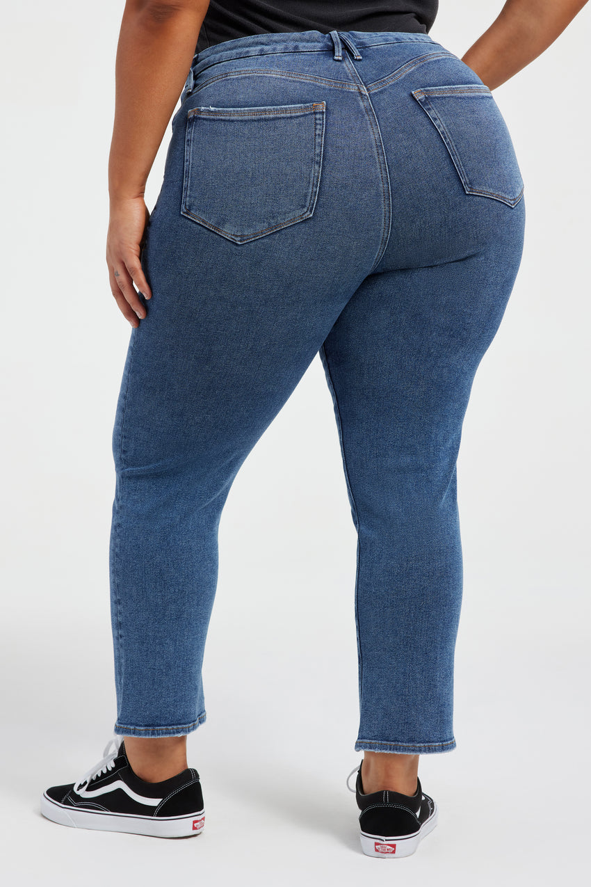 GOOD LEGS STRAIGHT JEANS | INDIGO478 View 8 - model: Size 16 |