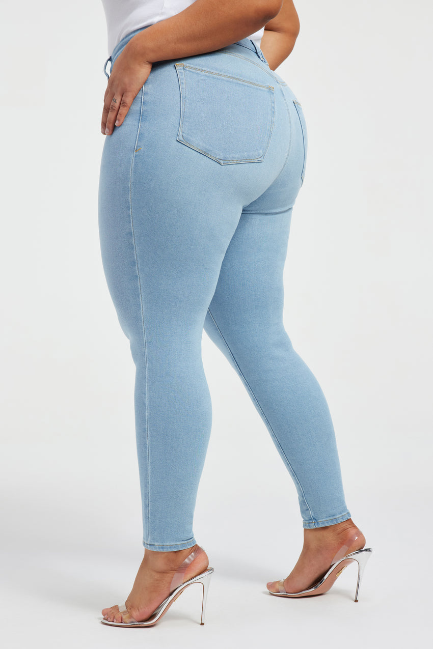 GOOD LEGS SKINNY JEANS | INDIGO386 View 2 - model: Size 16 |