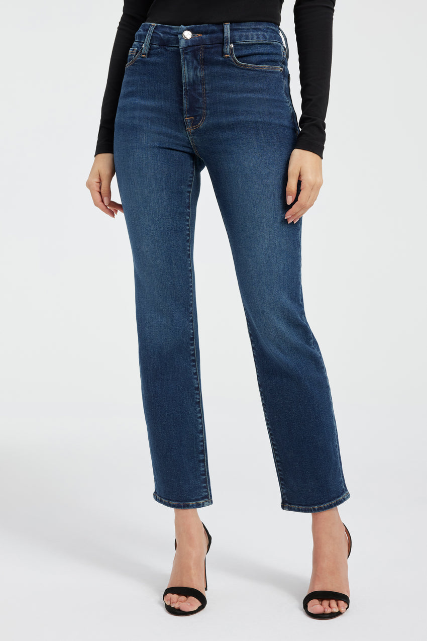 GOOD CLASSIC SLIM STRAIGHT JEANS | BLUE609 View 2 - model: Size 0 |