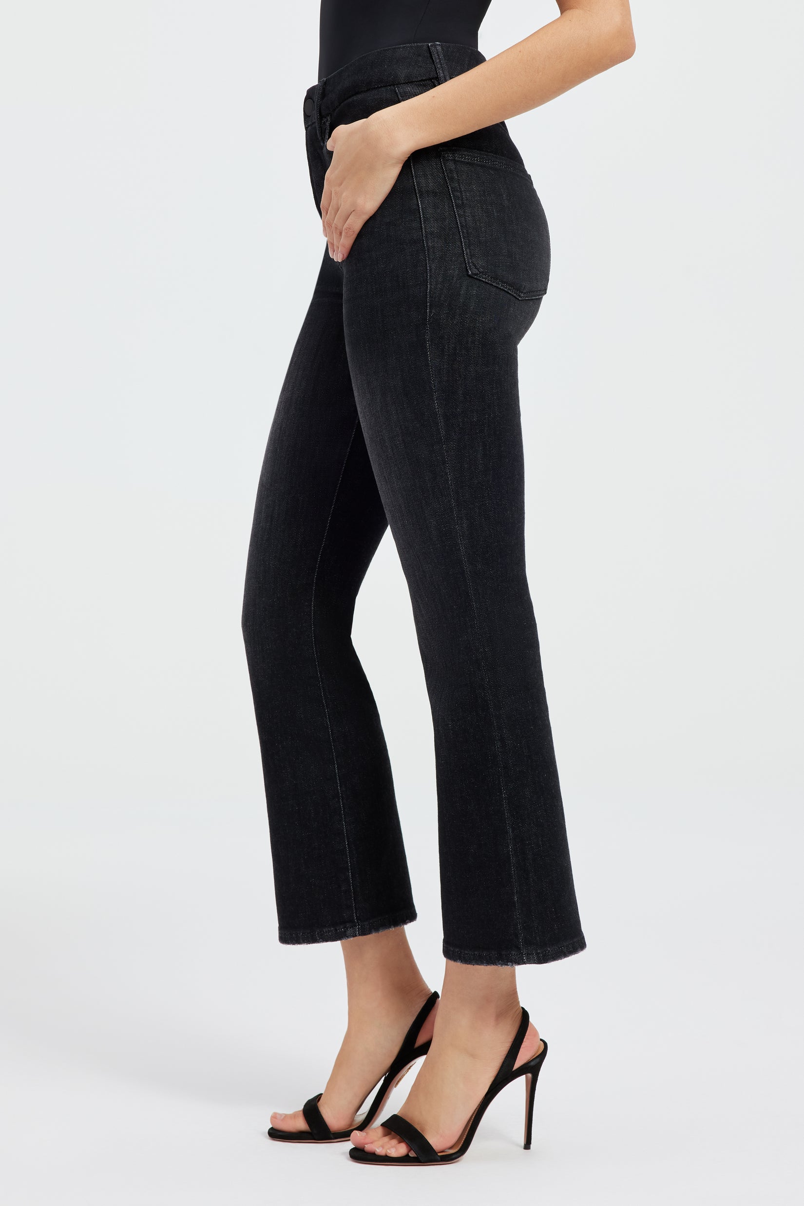 GOOD LEGS SKINNY CROPPED CASHMERE JEANS | BLACK218 - GOOD AMERICAN