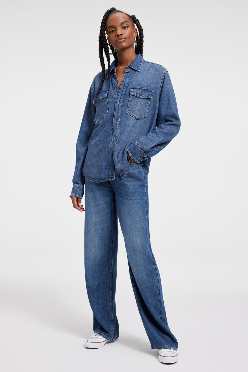 Women's 90s Relaxed Denim Jumpsuit, Women's Clearance