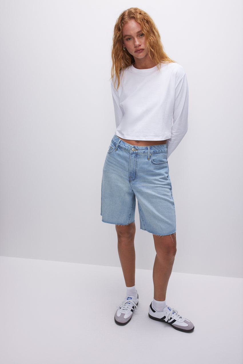 GOOD '90s BERMUDA SHORTS | INDIGO473 View 5 - model: Size 0 |