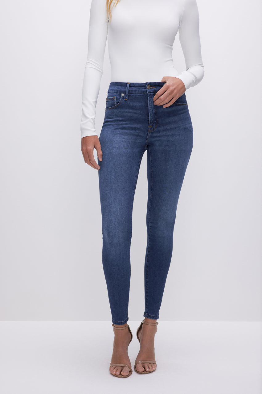 GOOD WAIST SKINNY JEANS | BLUE796 View 1 - model: Size 0 |