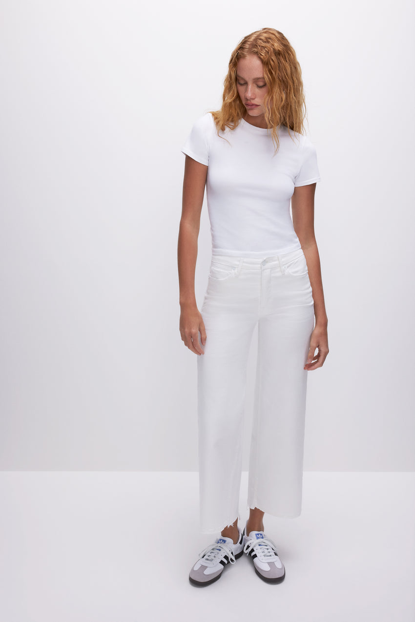 GOOD WAIST CROPPED PALAZZO JEANS | WHITE001 View 0 - model: Size 0 |