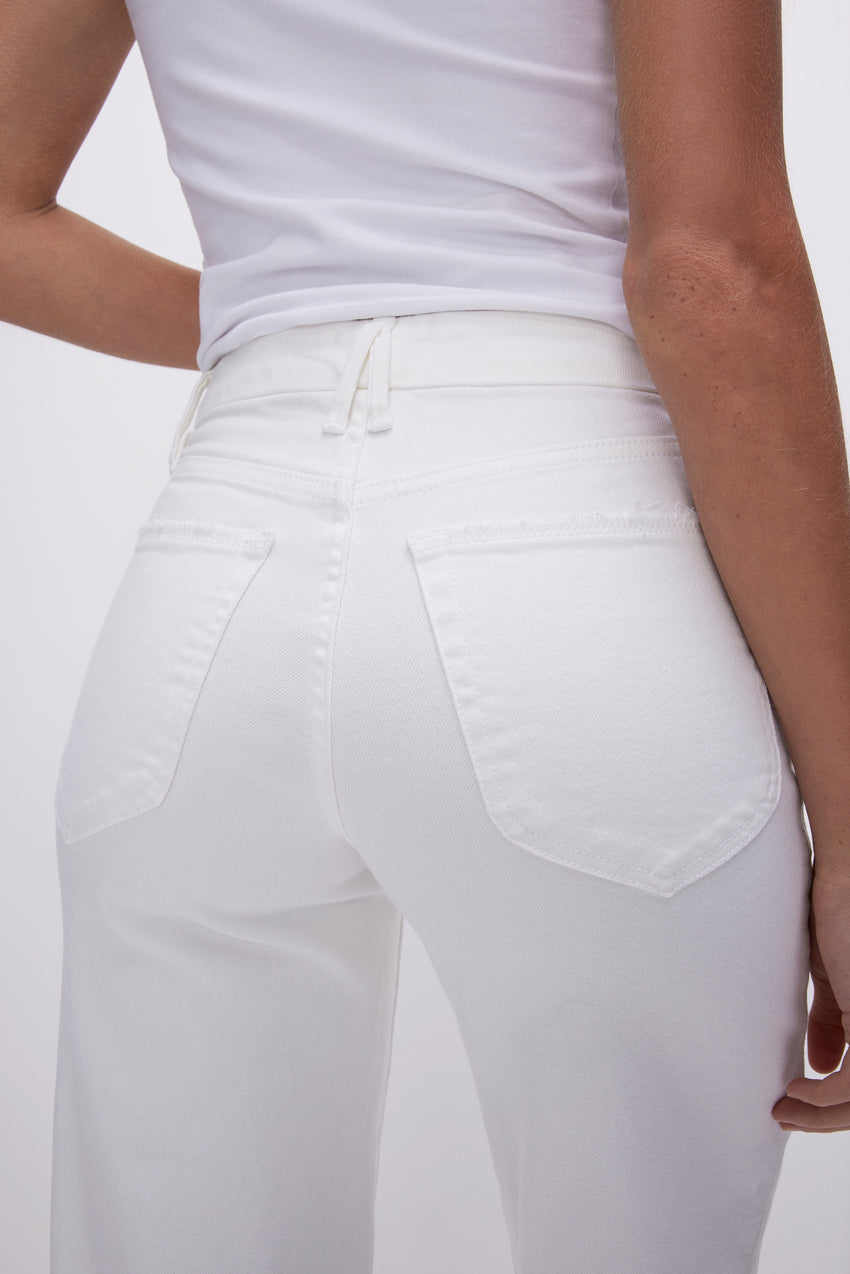 GOOD WAIST CROPPED PALAZZO JEANS | WHITE001 View 1 - model: Size 0 |