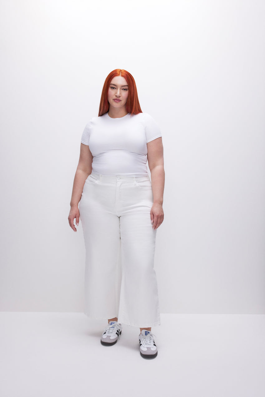 GOOD WAIST CROPPED PALAZZO JEANS | WHITE001 View 7 - model: Size 16 |