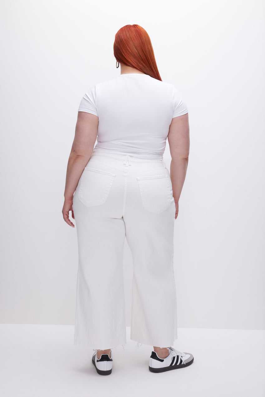 GOOD WAIST CROPPED PALAZZO JEANS | WHITE001 View 9 - model: Size 16 |