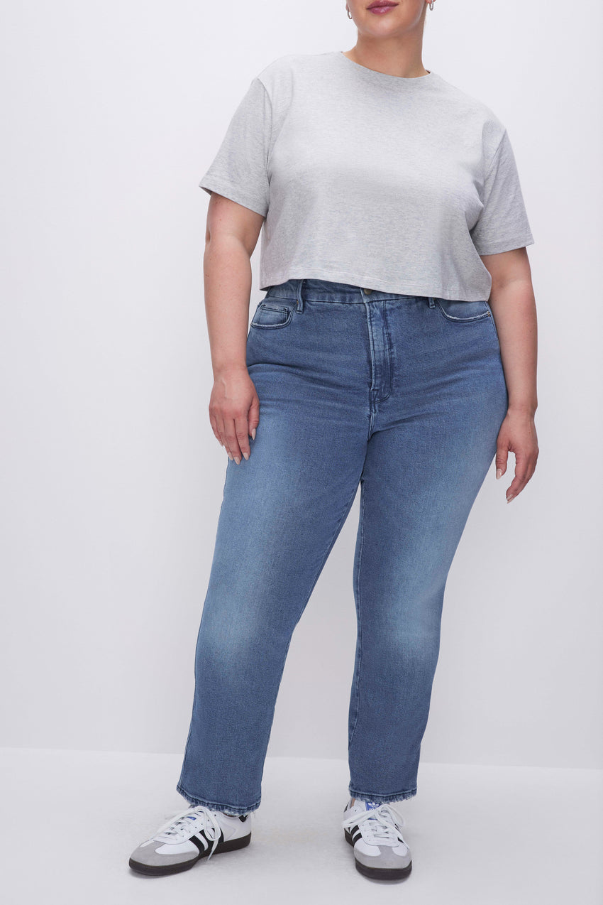 GOOD CURVE STRAIGHT JEANS | BLUE858 View 5 - model: Size 16 |
