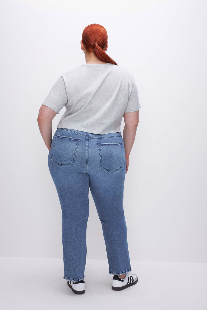 GOOD CURVE STRAIGHT JEANS | BLUE858 View 7 - model: Size 16 |