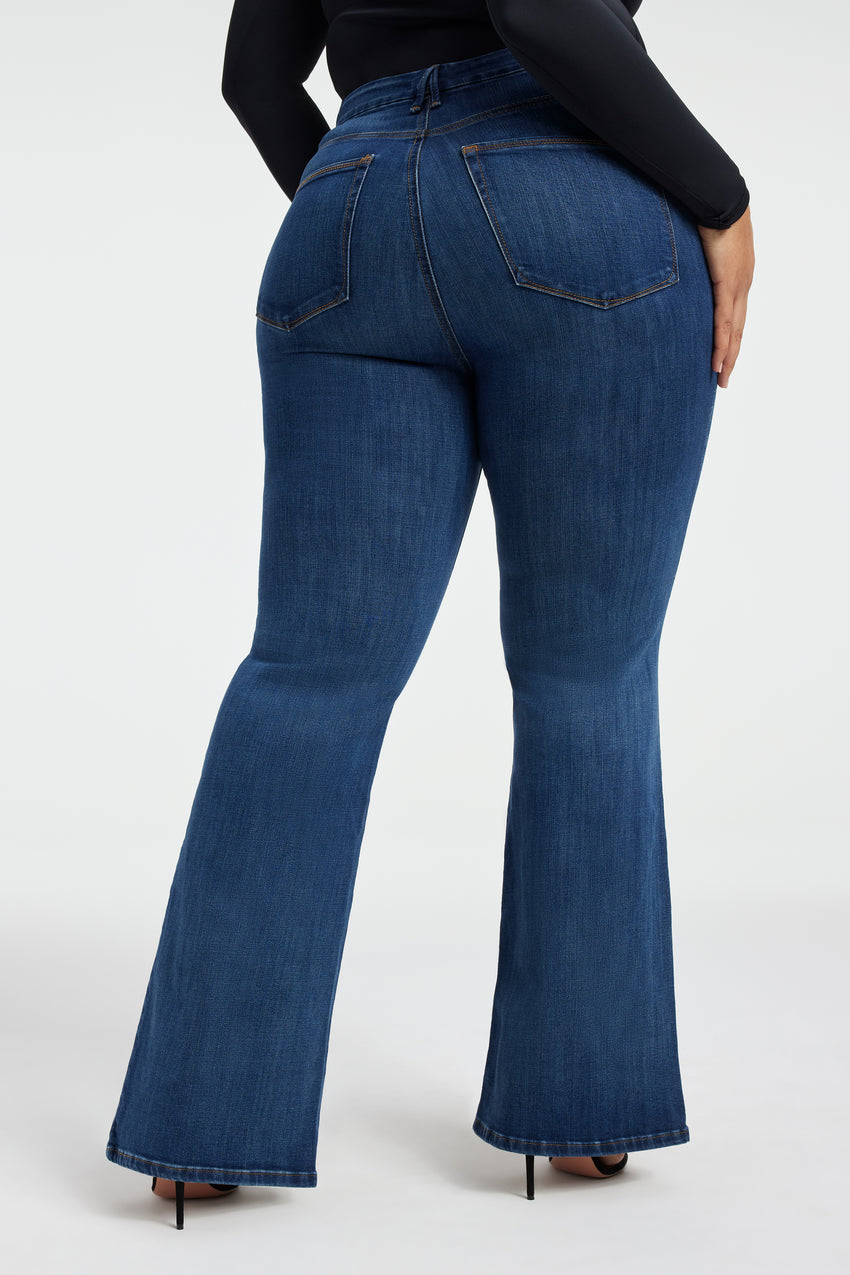 GOOD LEGS FLARE JEANS | BLUE004 View 8 - model: Size 16 |