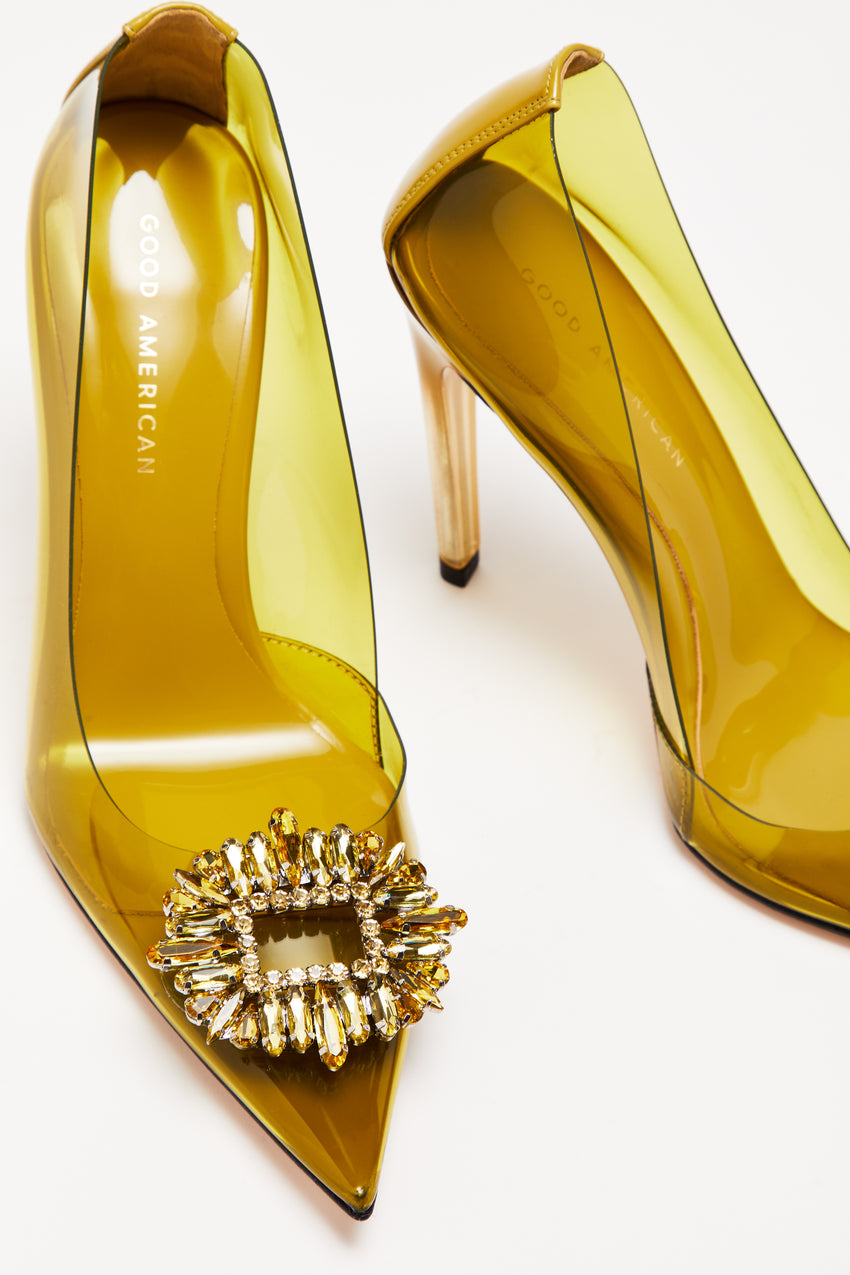 CINDER-F*CKING-RELLA PUMP | GOLDEN OLIVE001 View 5 - model: Size 0 |