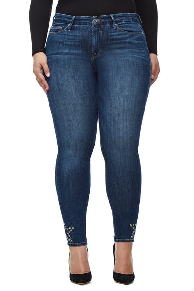 Good Legs Star Grommets Skinny Jeans - Blue101 | GOOD AMERICAN