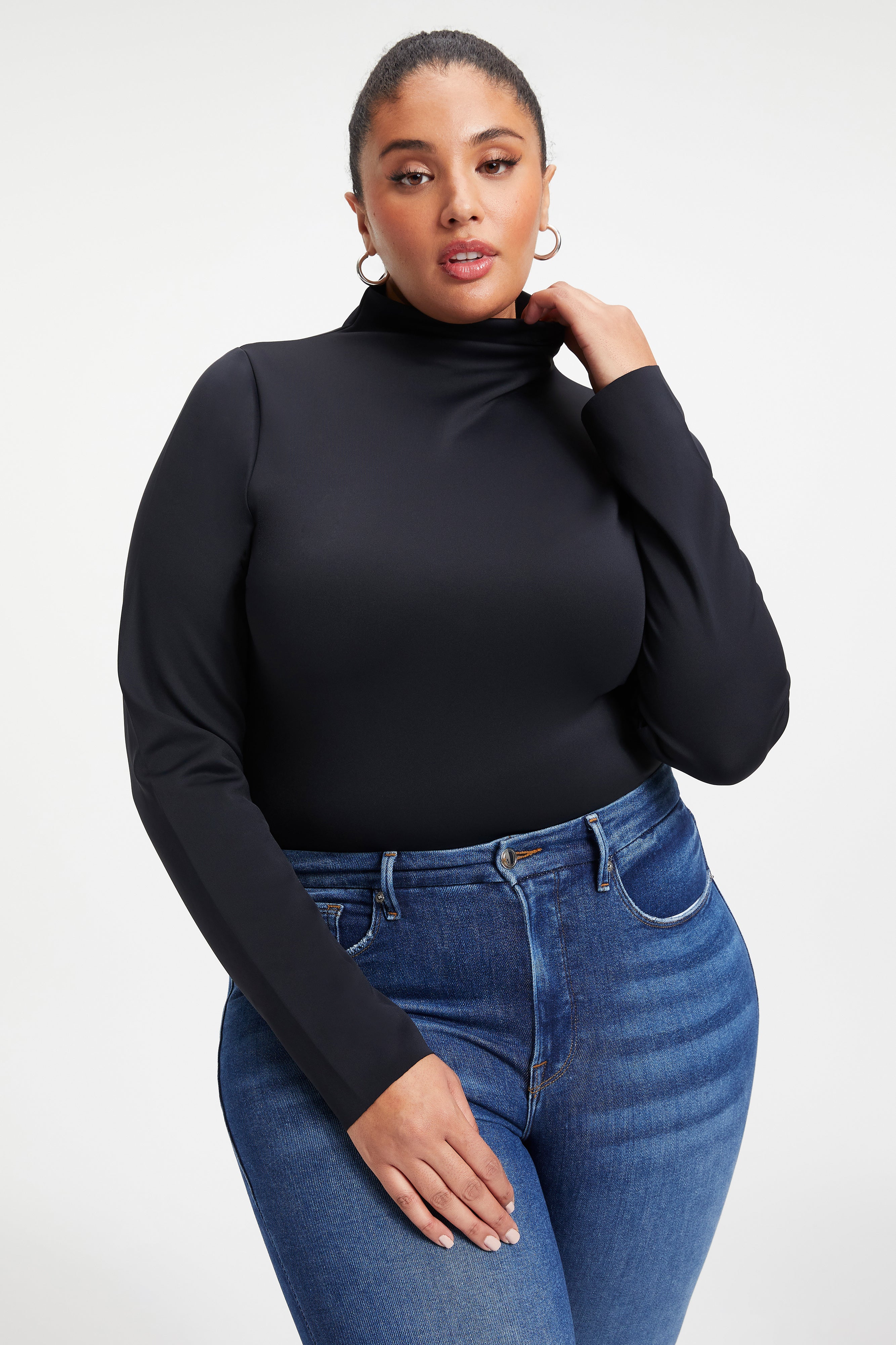 Shop Good American Scuba Long-Sleeve Bodysuit