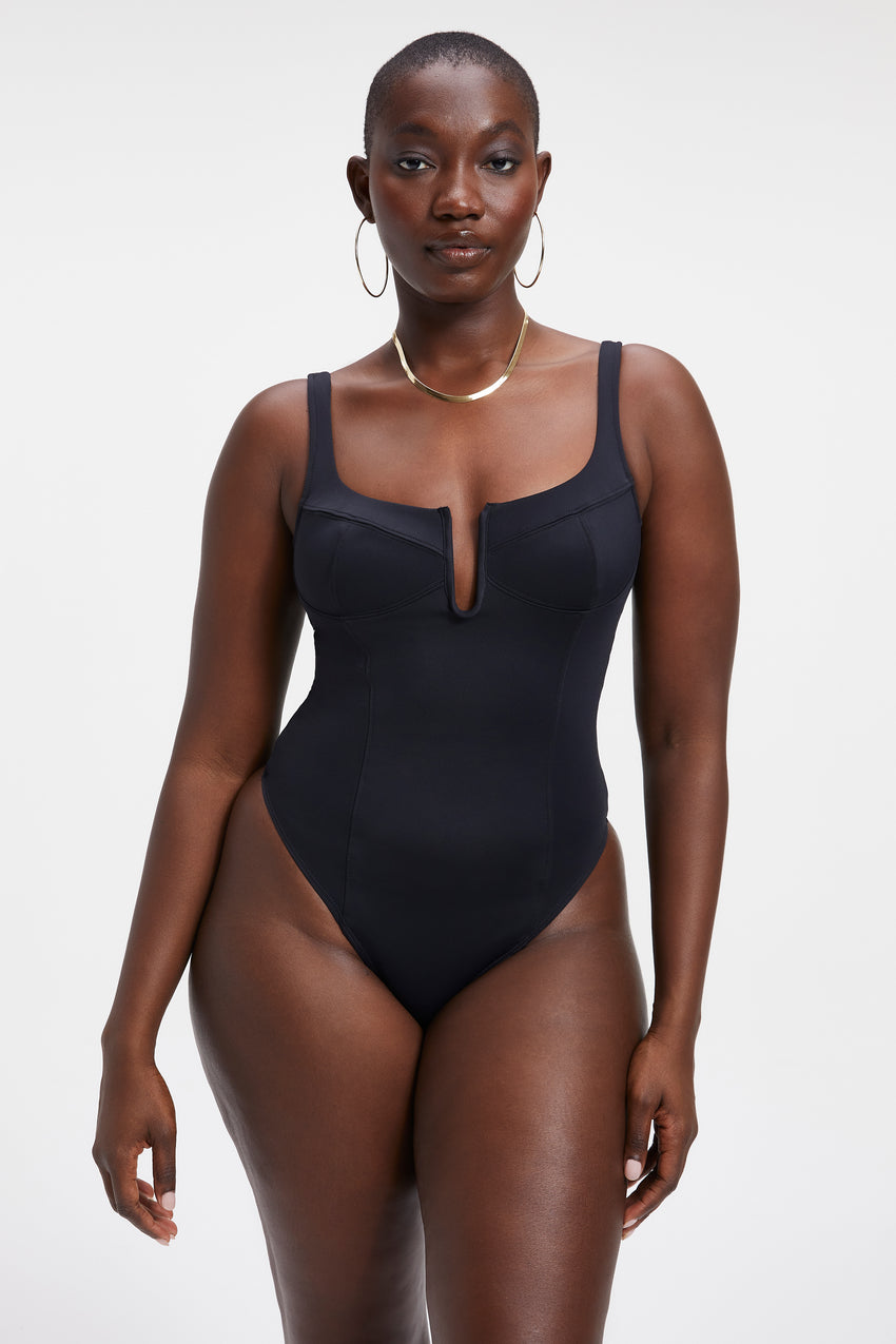 SCUBA U CORSET BODYSUIT  BLACK001 - GOOD AMERICAN